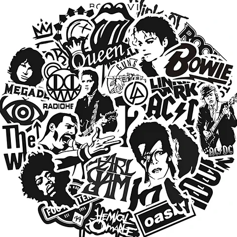 Bandas De Rock - Set De 50 Stickers / Calcomanías