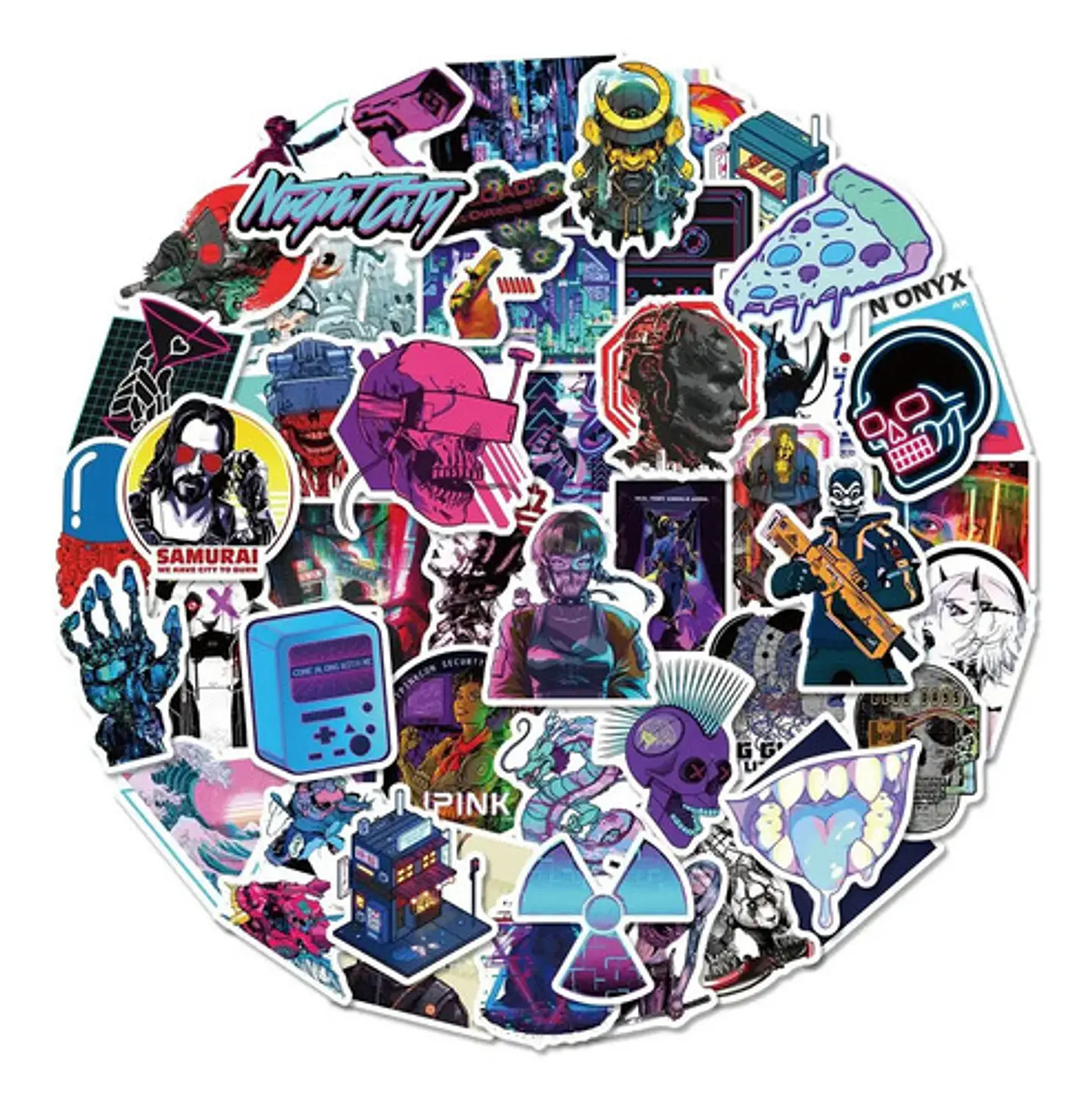 Estilo Cyberpunk - Set De 50 Stickers / Calcomanías 1