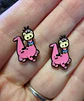 Aros Aretes Pendientes De Dino / Acero Quirúrgico - Miniatura 3
