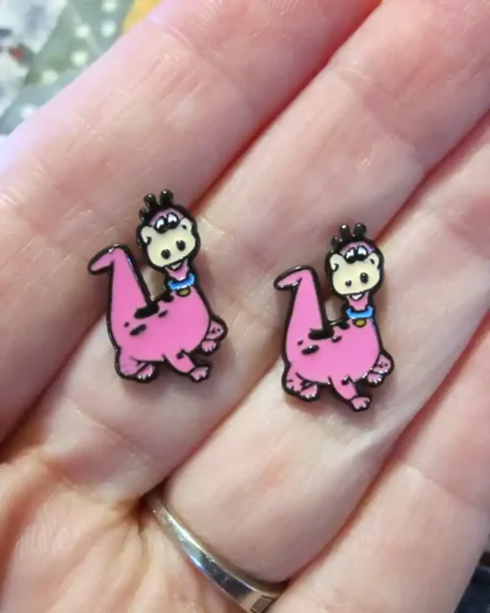 Aros Aretes Pendientes De Dino / Acero Quirúrgico 4