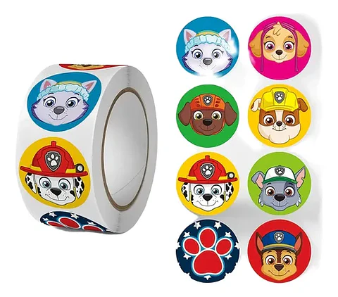 Patrulla Canina - Set De 500 Stickers / Rollo De Pegatinas
