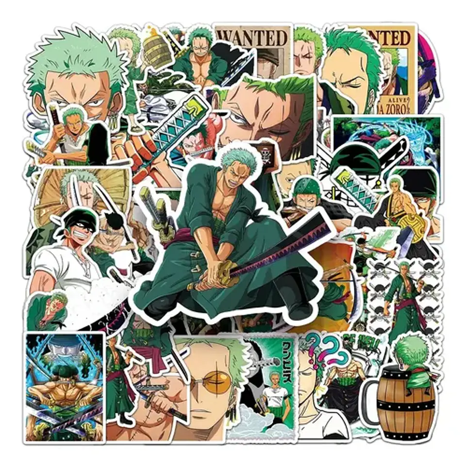 Roronoa Zoro - Set De 50 Stickers / Calcomanías 9