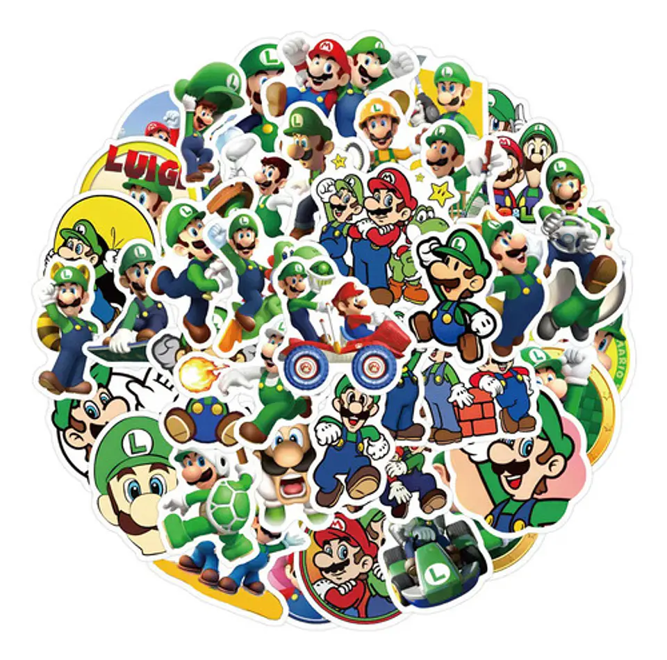 Luigi - Set De 50 Stickers / Calcomanías 1