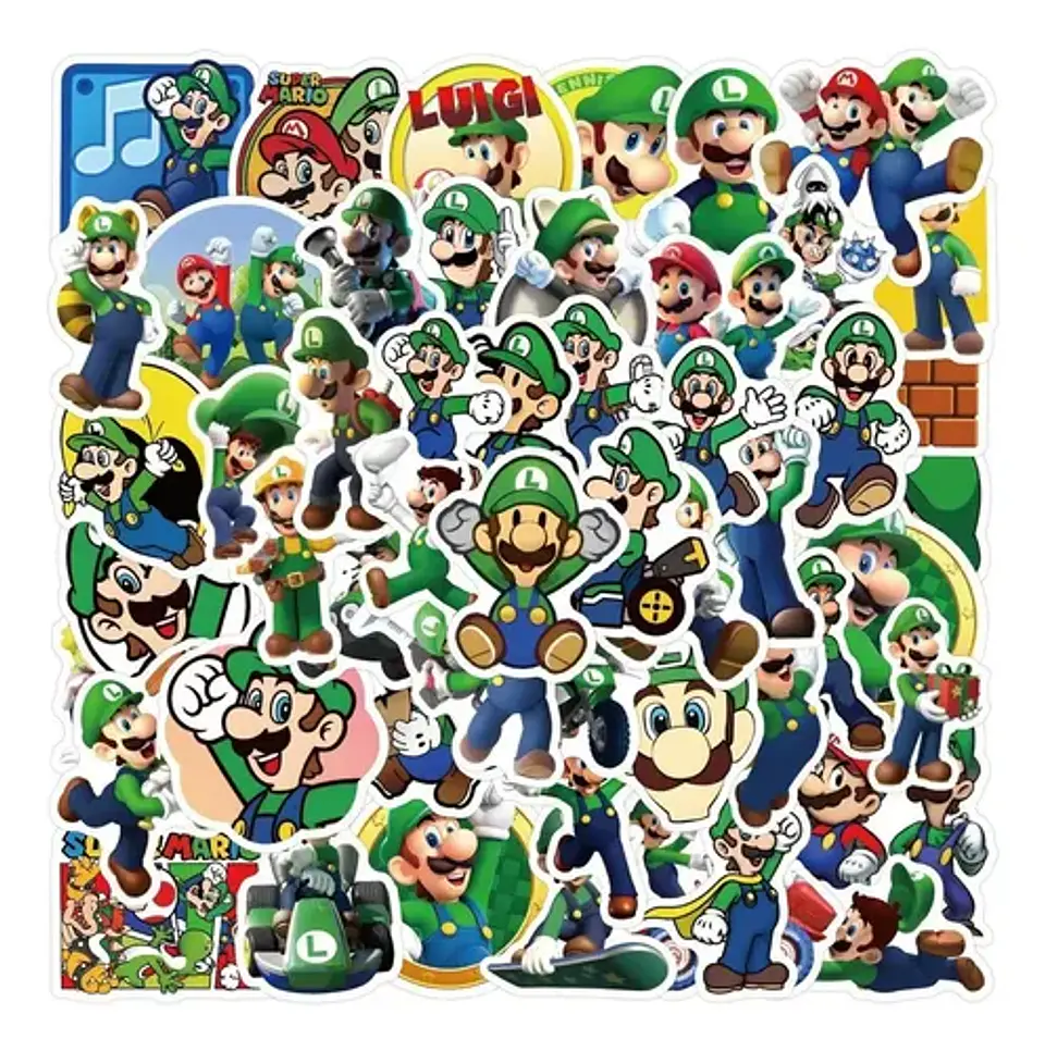 Luigi - Set De 50 Stickers / Calcomanías 2