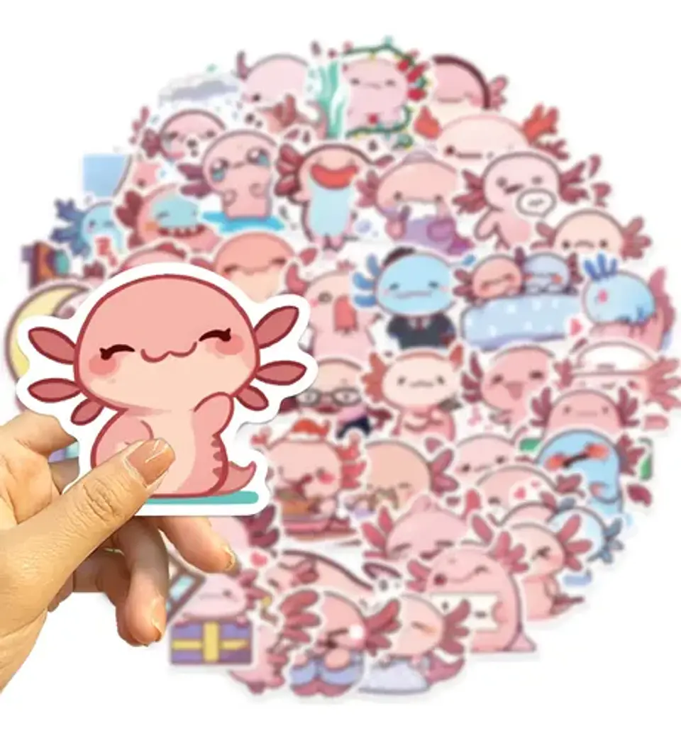 Axolotl / Ajolote - Set De 50 Stickers / Calcomanías 4
