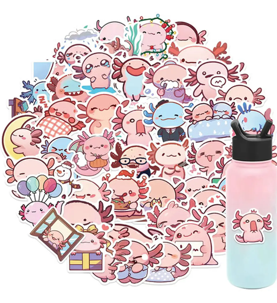 Axolotl / Ajolote - Set De 50 Stickers / Calcomanías 5