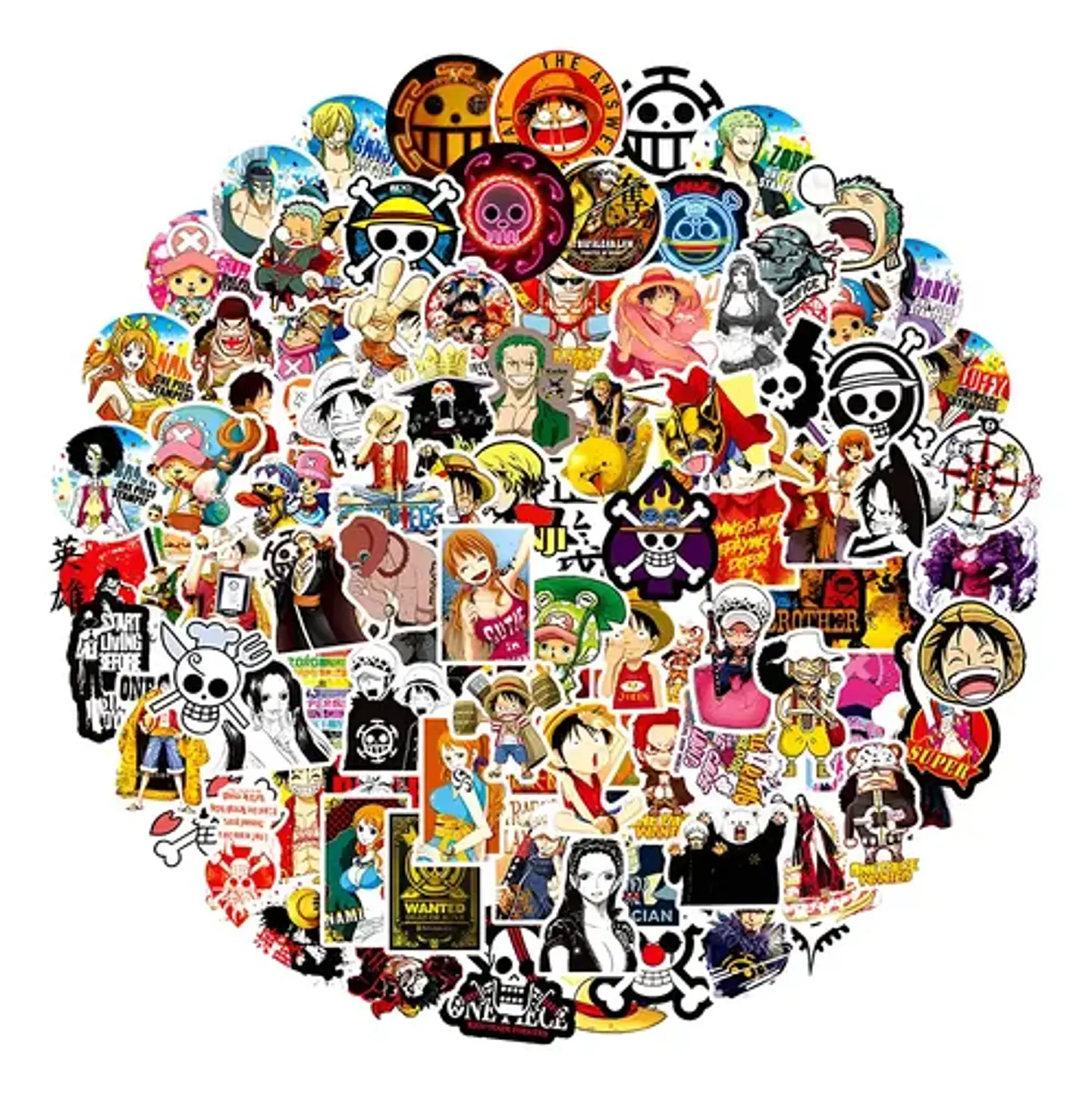 Set 100 Stickers De One Piece - Pegatinas / Calcomanías 1