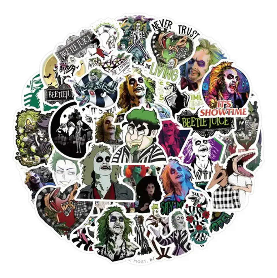 Beetlejuice - Set De 50 Stickers / Calcomanías Autoadhesivas 1