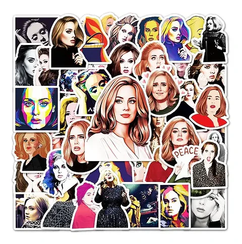 Adele - Set De 50 Stickers / Calcomanías - Adhesivos
