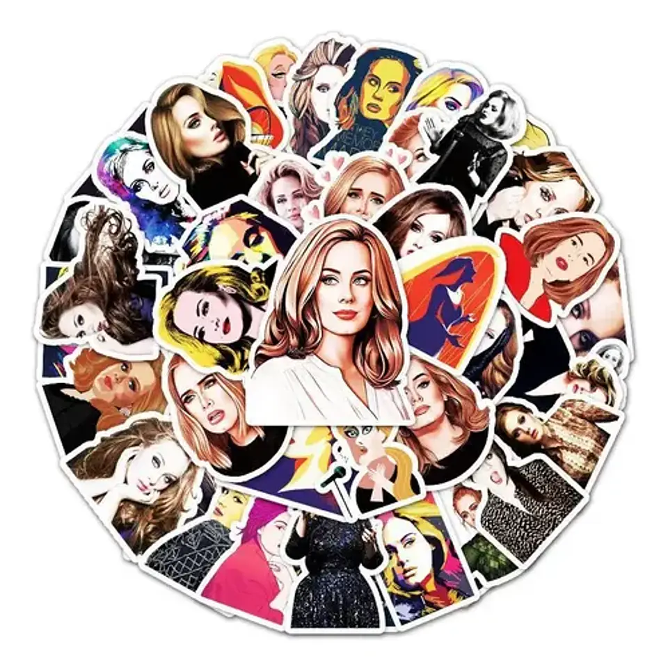 Adele - Set De 50 Stickers / Calcomanías - Adhesivos 3