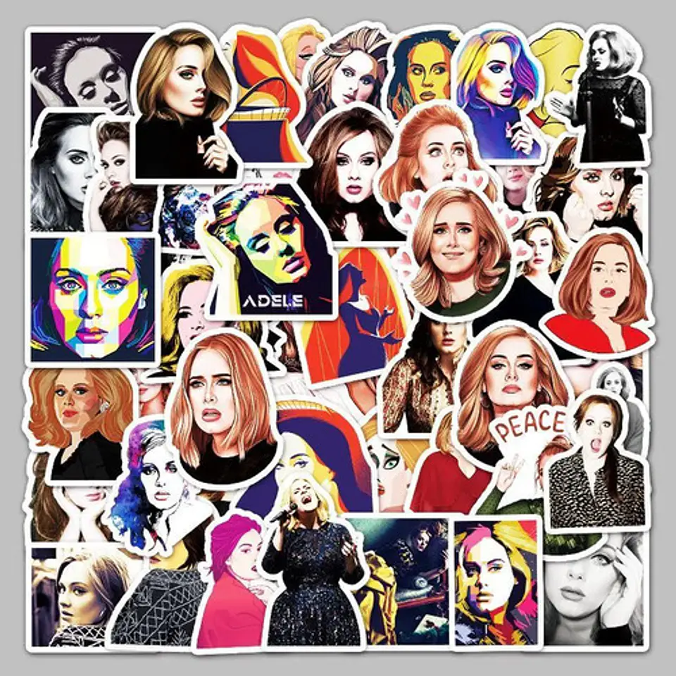 Adele - Set De 50 Stickers / Calcomanías - Adhesivos 4