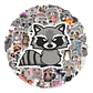 Mapache Kawaii - Set De 50 Stickers / Calcomanías - Miniatura 2