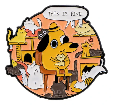 Pins De This Is Fine / This Is Fine / Broches Metálicos