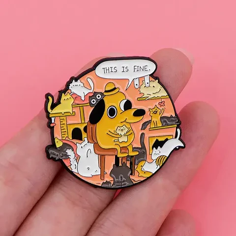 Pins De This Is Fine / This Is Fine / Broches Metálicos