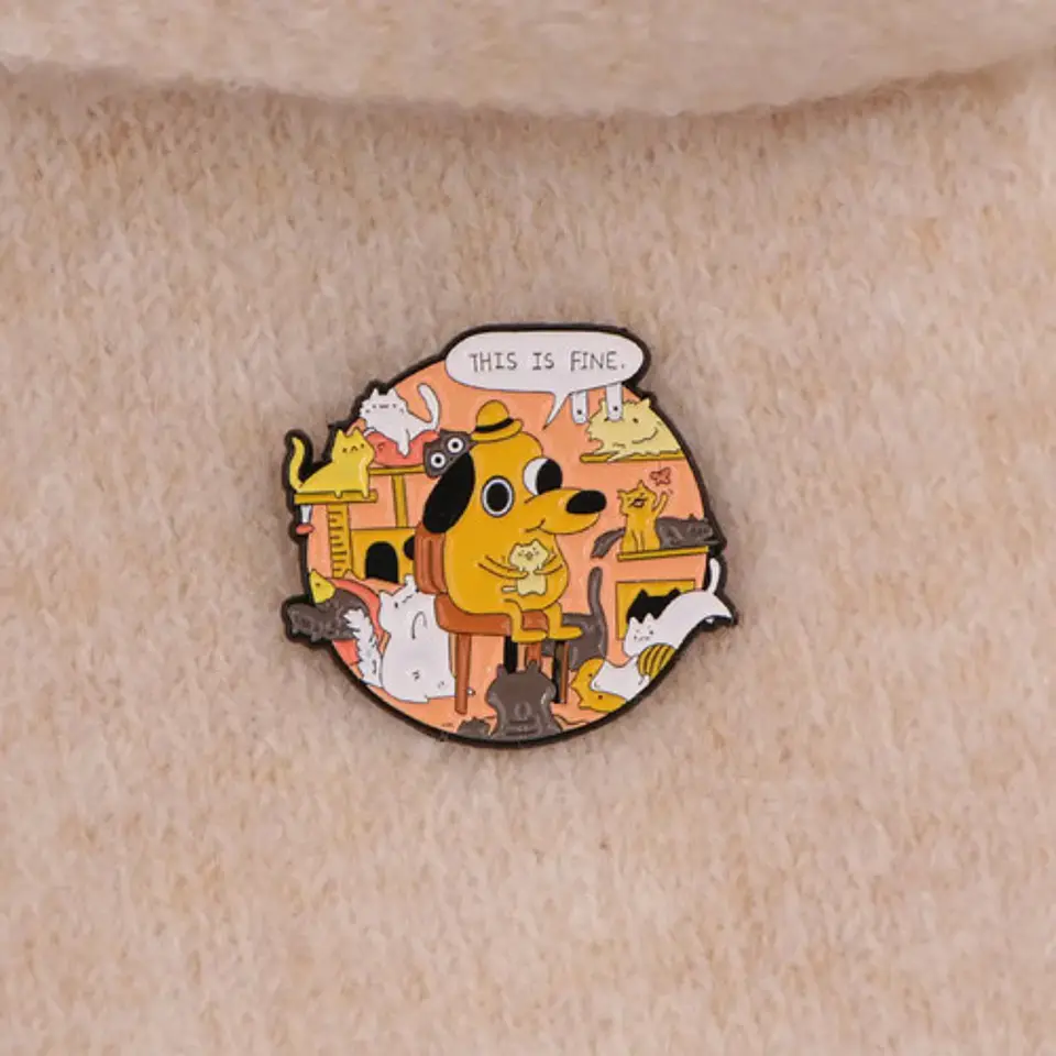 Pins De This Is Fine / This Is Fine / Broches Metálicos 4