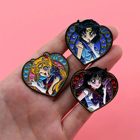 Pins De Sailor Mercury / Sailor Moon / Broches Metálicos