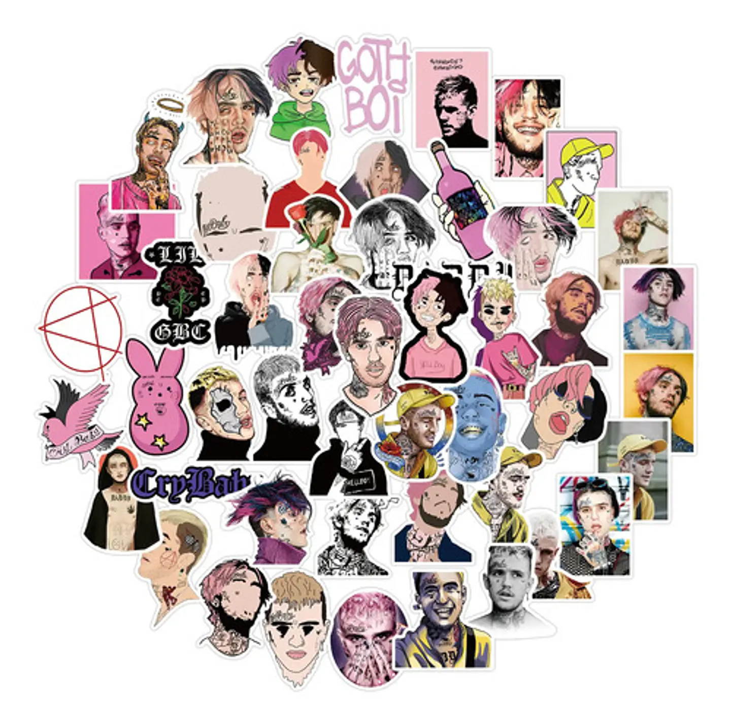 Lil Peep - Set De 50 Stickers / Calcomanías - Adhesivos 1