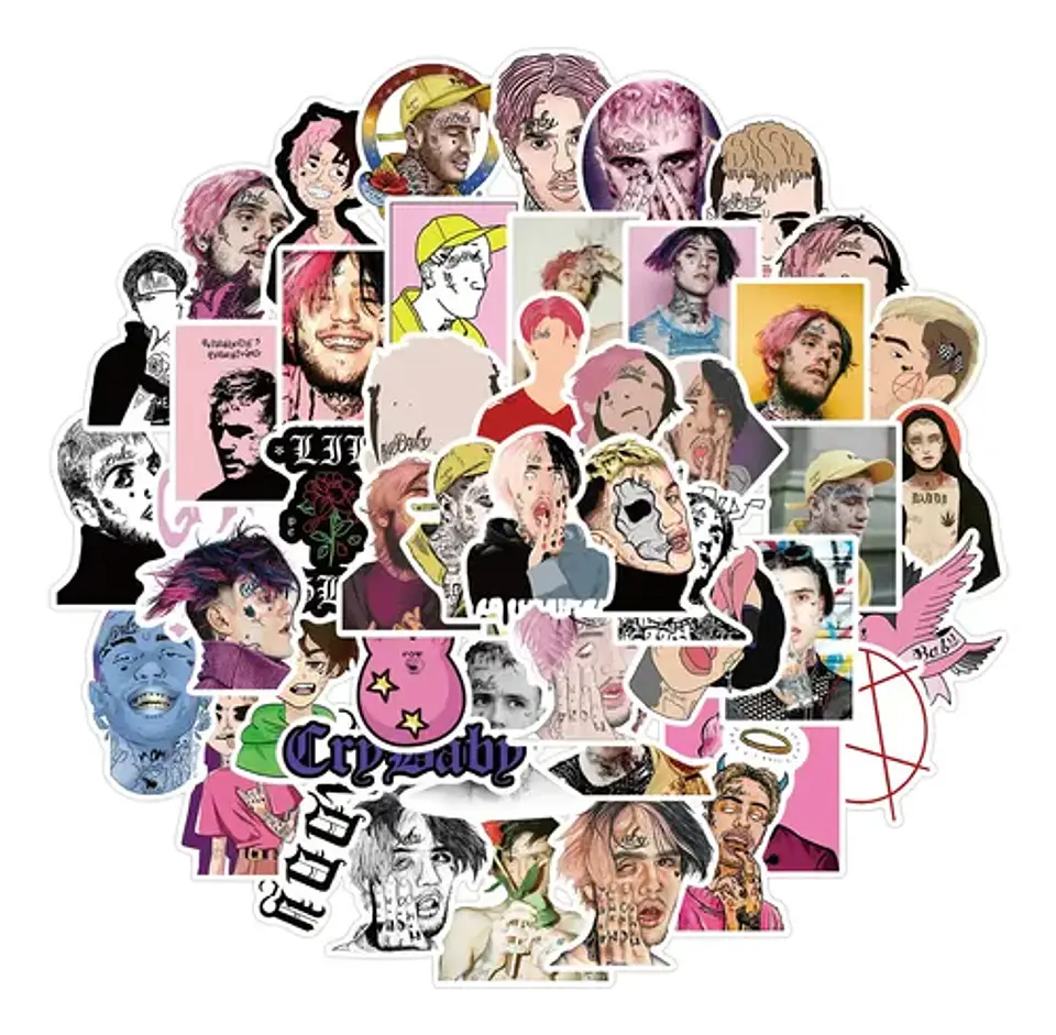 Lil Peep - Set De 50 Stickers / Calcomanías - Adhesivos 5