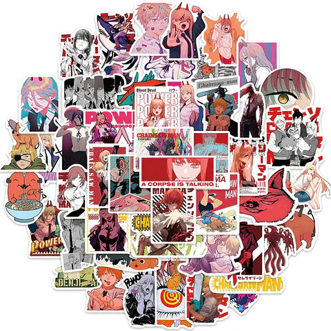 Chainsaw Man - Set 50 Stickers / Calcomanías Autoadhesivas