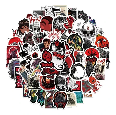 Berserk - Set De 50 Stickers / Calcomanías Autoadhesivas