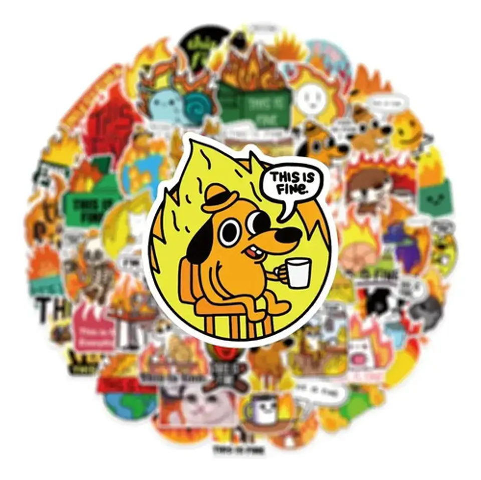 This Is Fine - Set 50 Stickers / Calcomanías Autoadhesivas 1