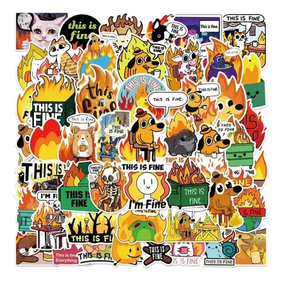This Is Fine - Set 50 Stickers / Calcomanías Autoadhesivas 2
