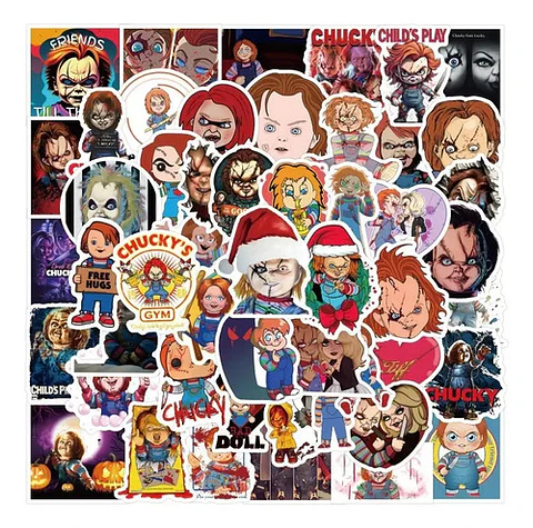 Chucky - Set 50 Stickers / Calcomanías Autoadhesivas