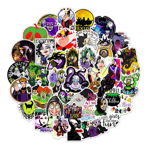 Villanos Disney - Set 50 Stickers / Calcomanía Autoadhesiva