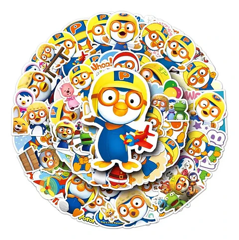 Pororo El Pequeño Pingüino - Set 50 Stickers / Calcomanías