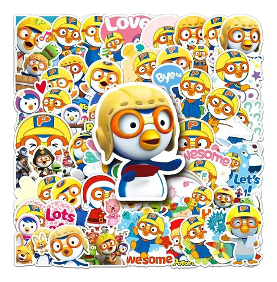 Pororo El Pequeño Pingüino - Set 50 Stickers / Calcomanías 4