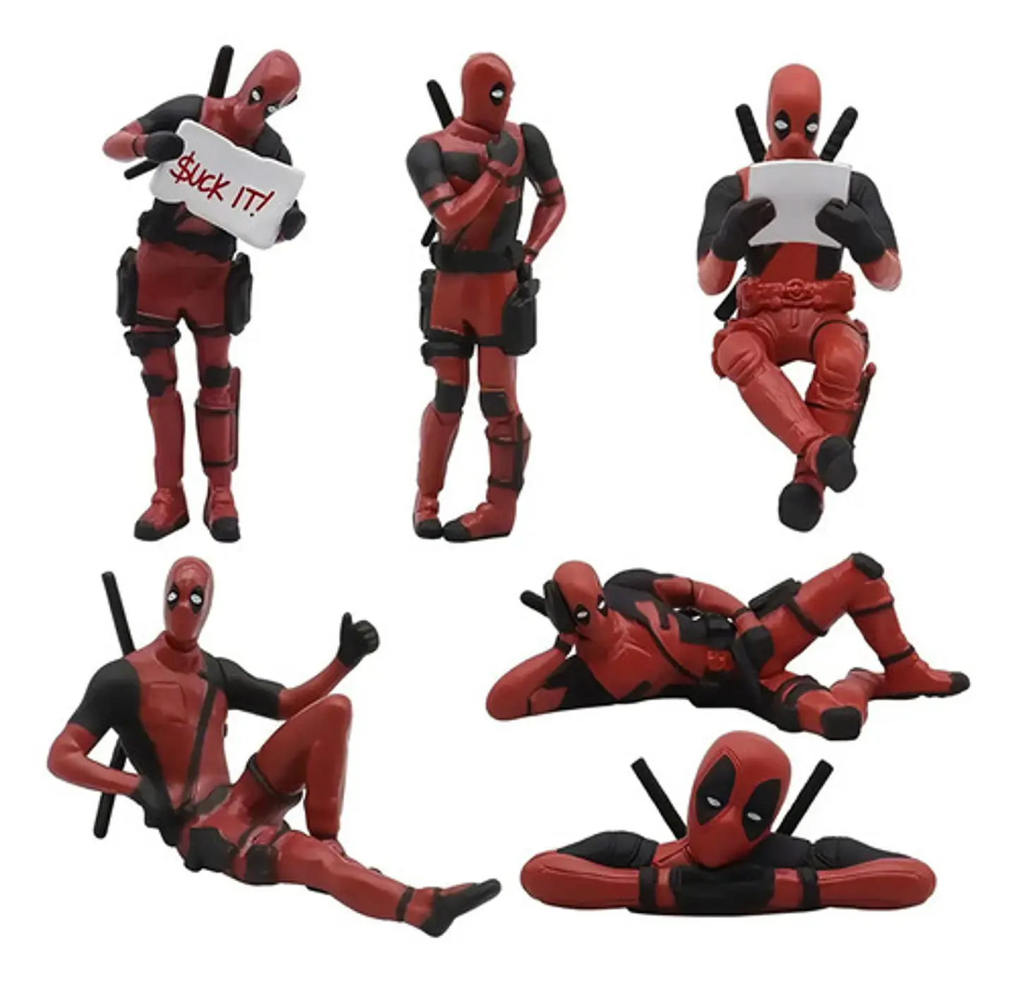 Set 6 Figuritas Deadpool / Figuras De Accion / Marvel X6 1