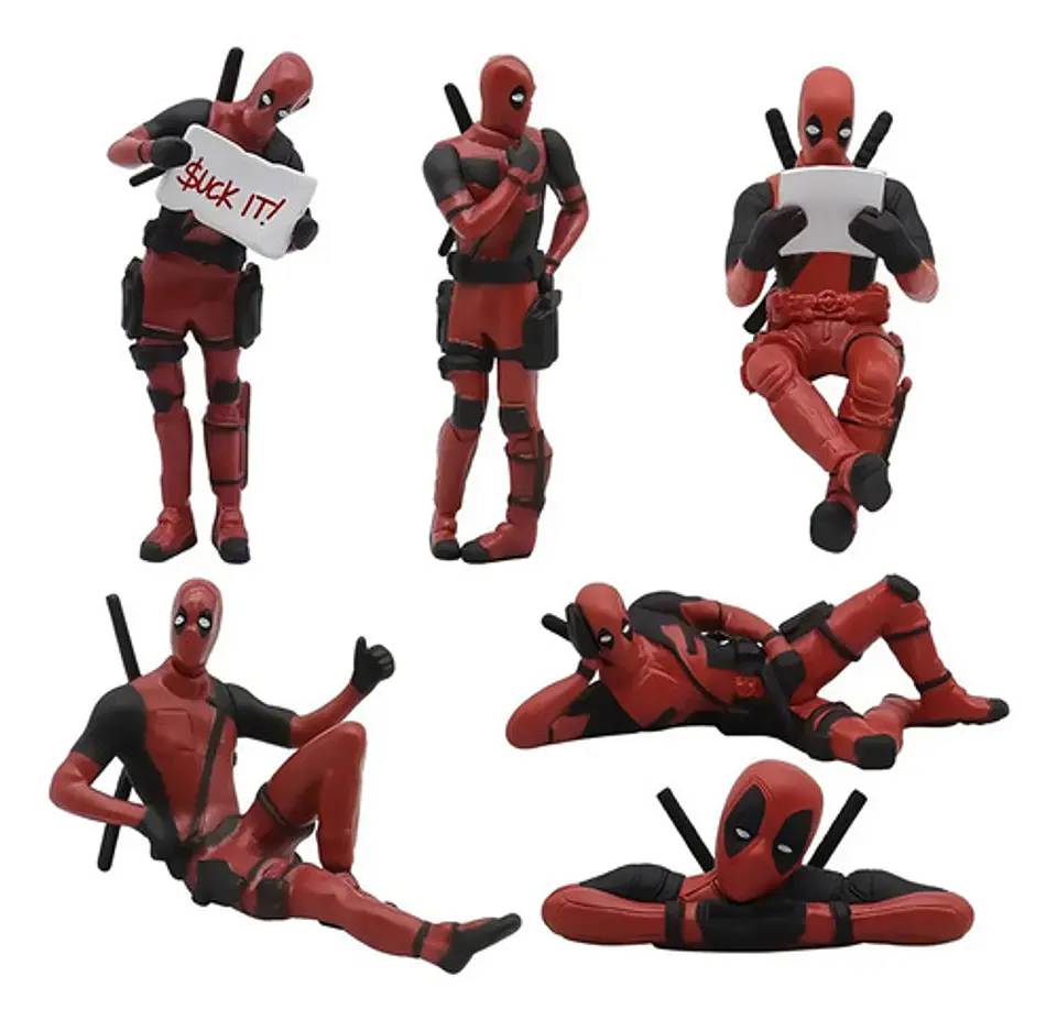 Set 6 Figuritas Deadpool / Figuras De Accion / Marvel X6 1