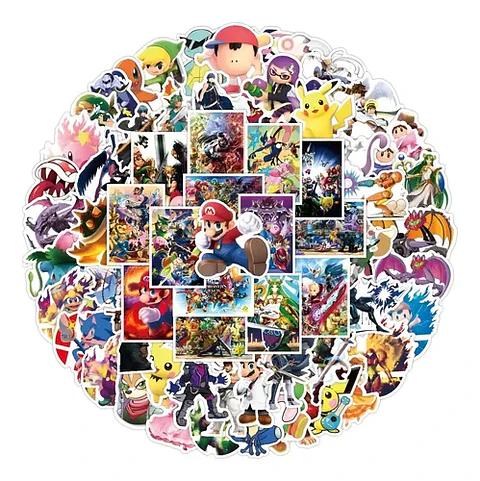 Super Smash Bros - Set De 50 Stickers / Calcomanías