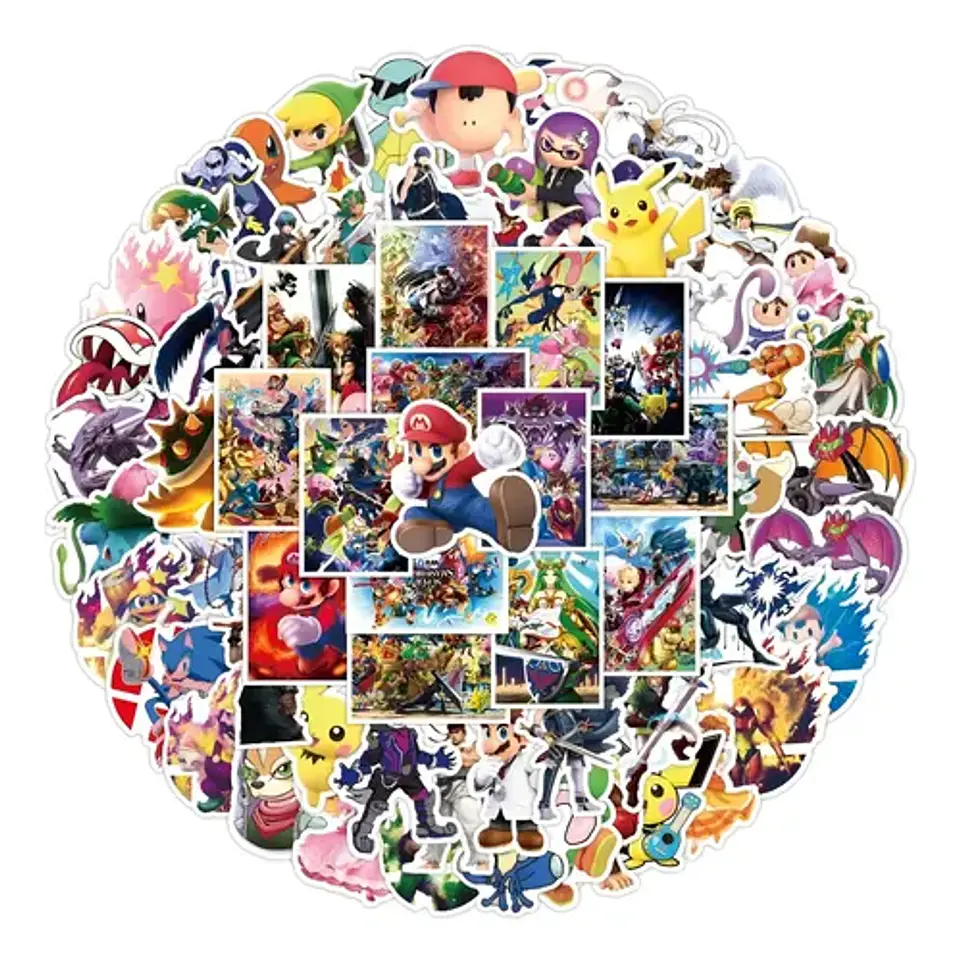 Super Smash Bros - Set De 50 Stickers / Calcomanías 1