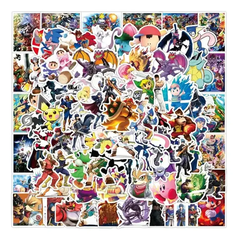 Super Smash Bros - Set De 50 Stickers / Calcomanías 3
