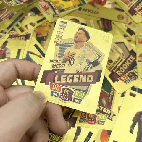 55 Cartas  De Futbol De Super Estrellas Diseño Dorados
