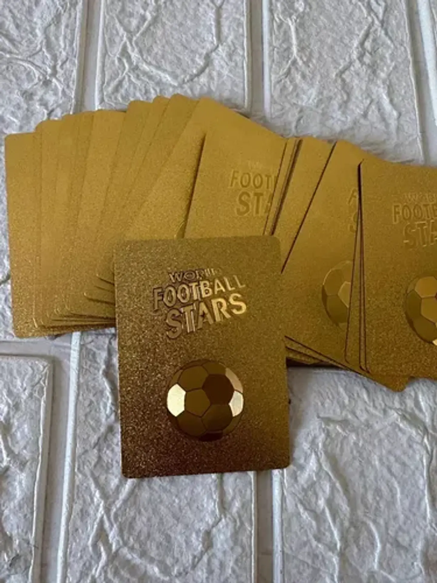 55 Cartas  De Futbol De Super Estrellas Diseño Dorados 7