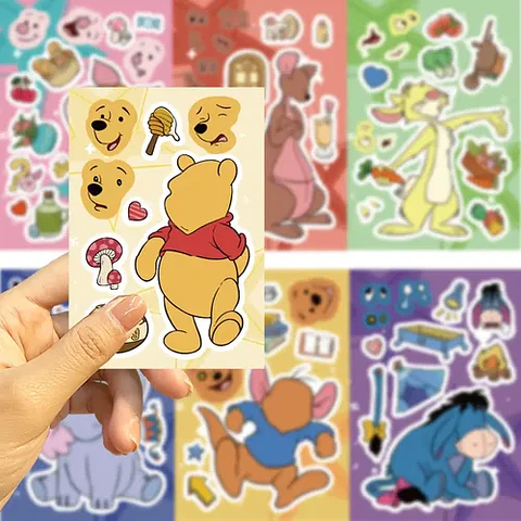 Pack X16 Láminas Stickers De Winnie Pooh Pegatinas Adhesivas