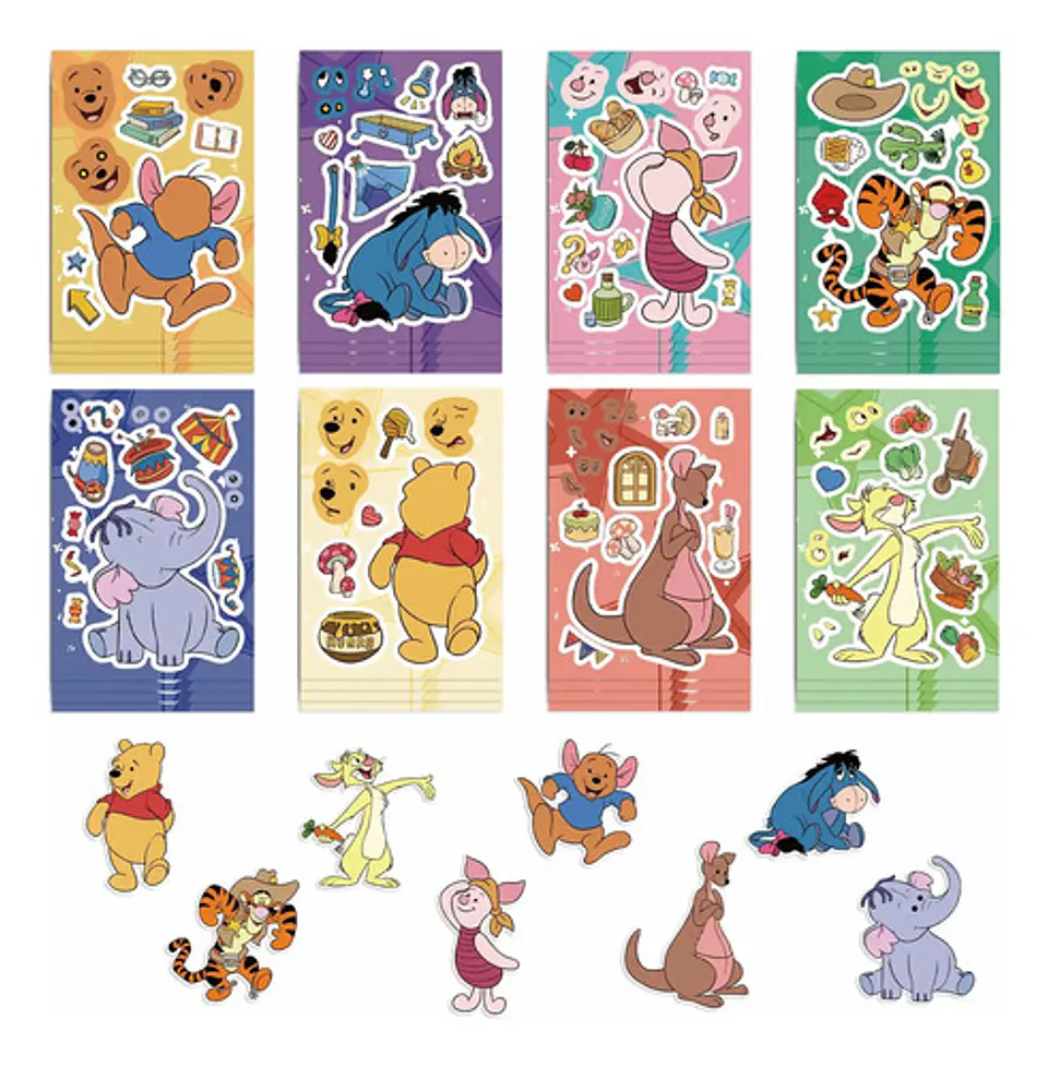 Pack X16 Láminas Stickers De Winnie Pooh Pegatinas Adhesivas 5
