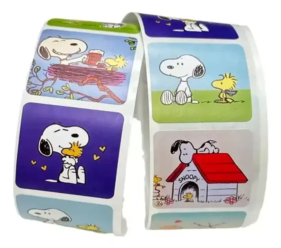 Snoopy - Set De 500 Stickers / Rollo De Pegatinas 3