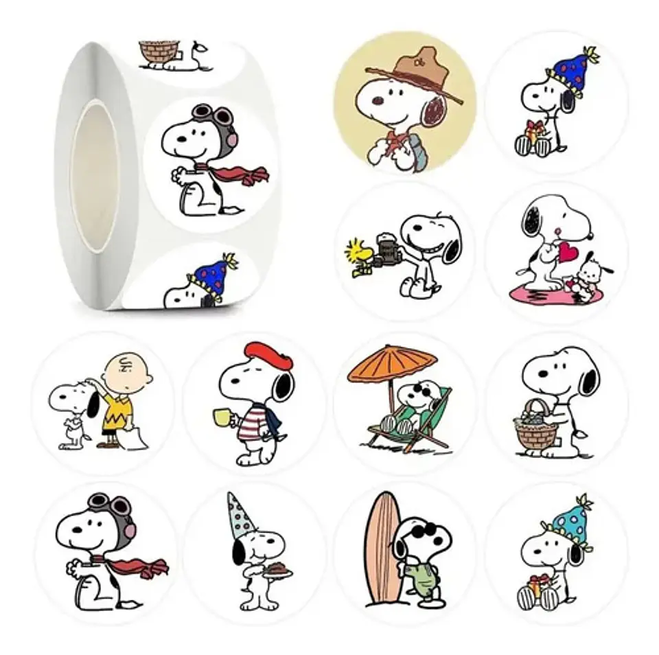 Snoopy - Set De 500 Stickers / Rollo De Pegatinas 14