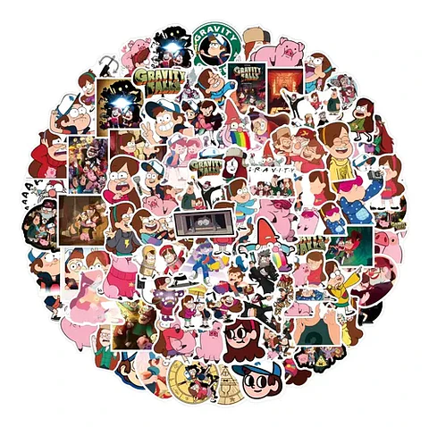 Set 100 Stickers De Gravity Falls - Pegatinas / Calcomanías