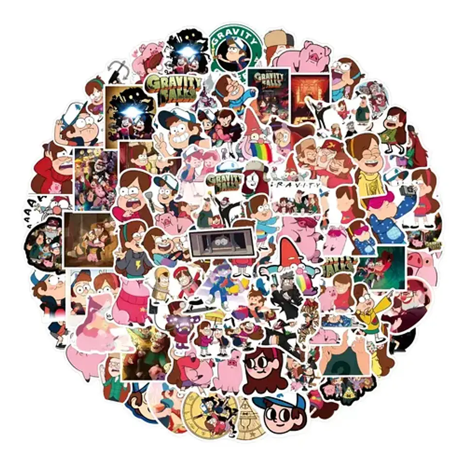 Set 100 Stickers De Gravity Falls - Pegatinas / Calcomanías 1