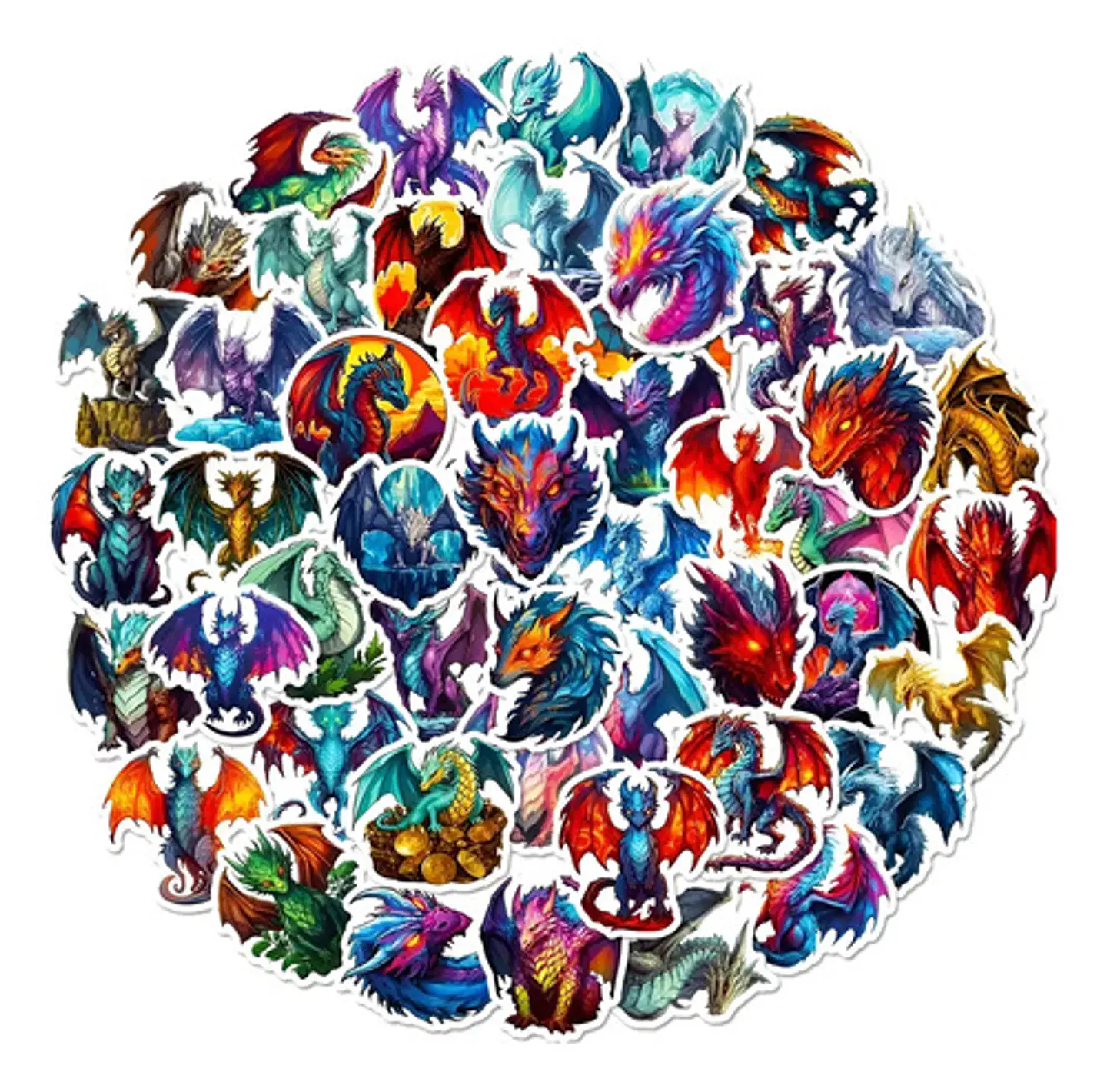 Dragones - Set 50 Stickers / Calcomanías Adhesivas 1