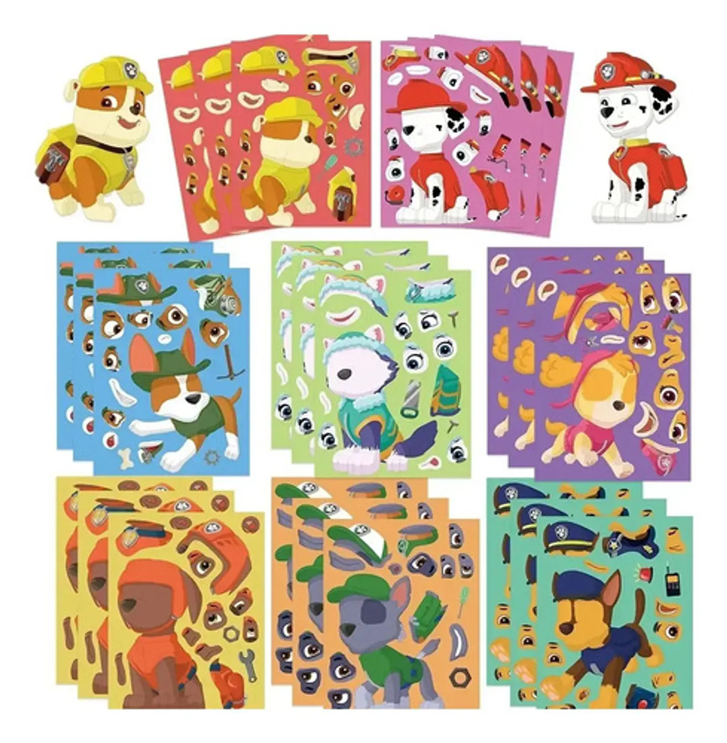 Pack X16 Láminas Stickers De Patrulla Canina Adhesivos 1