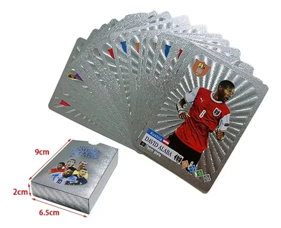 55 Cartas De Futbol De Super Estrellas Diseño Plateado 4