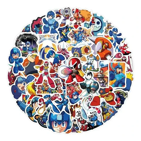 Mega Man - Set De 50 Stickers / Calcomanías - Pegatinas