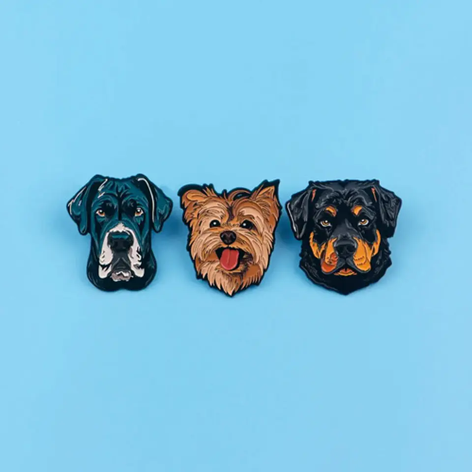 Pins De Perros Kawaii / I Love Perritos / Broches Metalicos 10