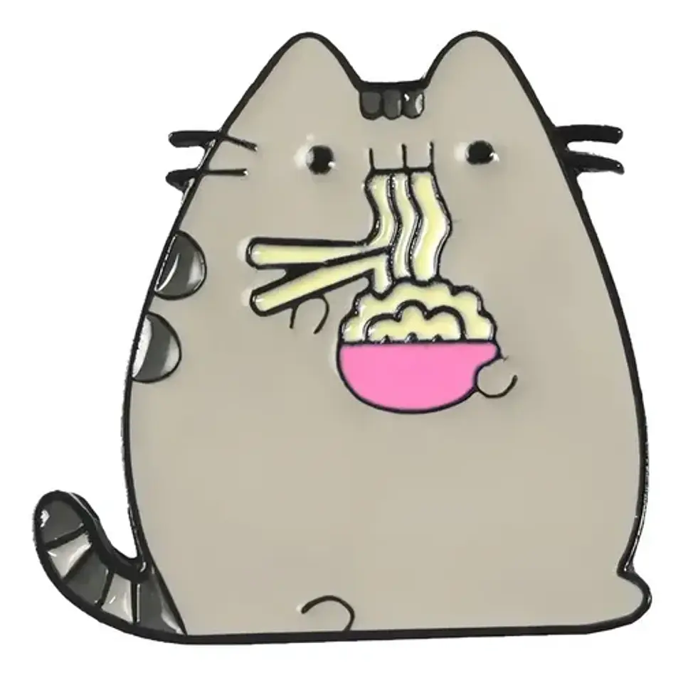 Pins De Gato Comiendo / I Love Cats / Broches Metálicos 7