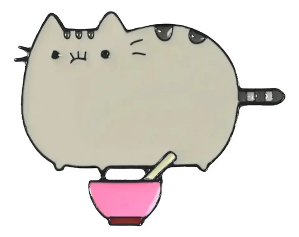 Pins De Gato Comiendo / I Love Cats / Broches Metálicos 10